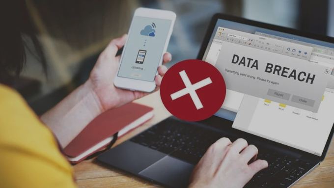 Visual of a cracked database or leaked document imagery.